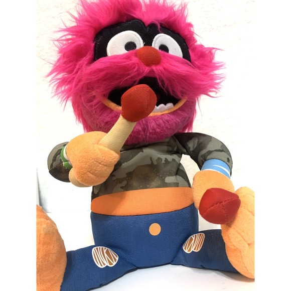Disney Other - Disney Jr Muppet Babies Rockin "Animal" Plush Toy Stuffed Doll Drums Talks Sings